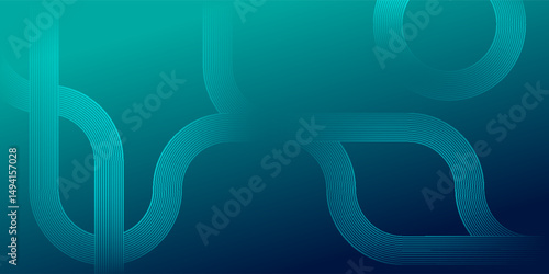 Simple dark blue abstract background with lines in dynamic curved geometric style as the main element