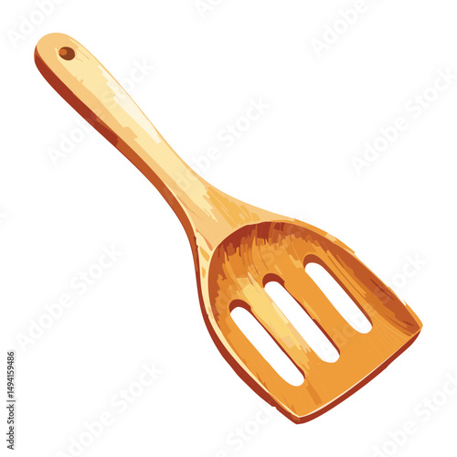 Wooden Spatula Kitchen Tool - Vector Illustration