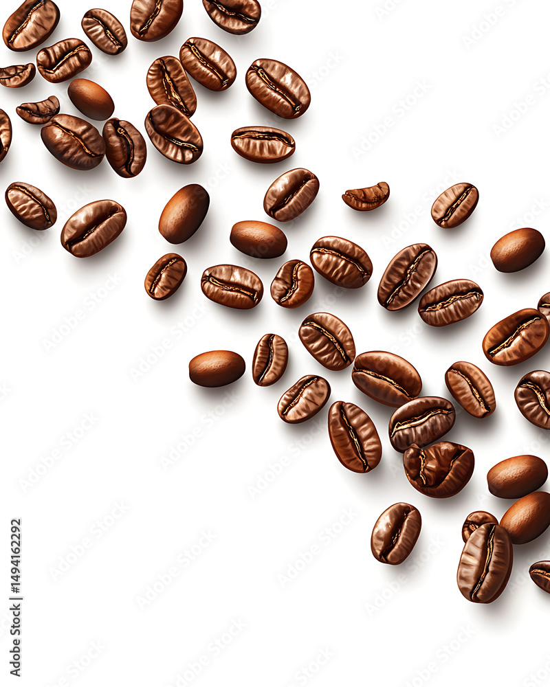 Fototapeta premium Realistic and artistic illustrations of coffee beans, brewing equipment, coffee cups, baristas, coffee farms, roasting processes, and café scenes