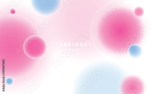 Pastel Gradient Abstract Background with Soft Blurred Bubbles. Pink and Blue Minimal Fluid Design. Illustration vector 10 eps.