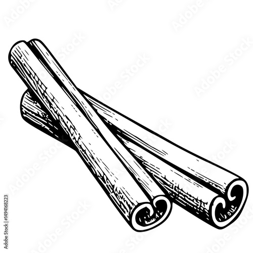 Cinnamon silhouette. Vector illustration