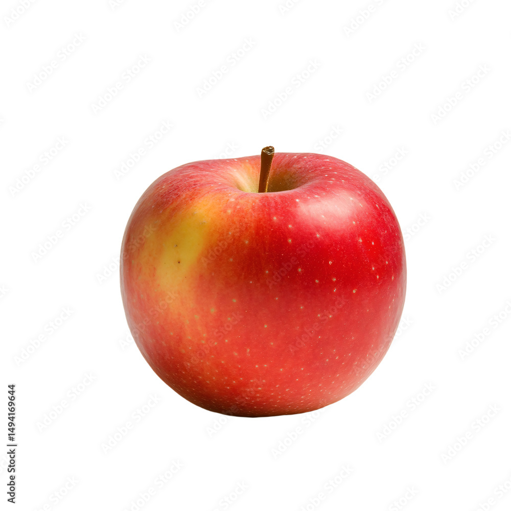 a red apple with a green stem on a white background a red apple with a green stem on a white background
