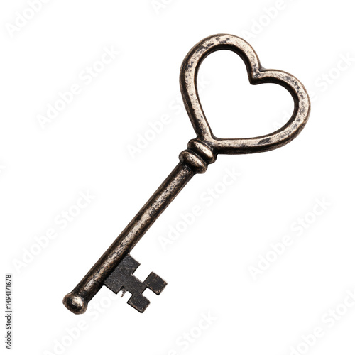 a heart shaped key is shown on a white background