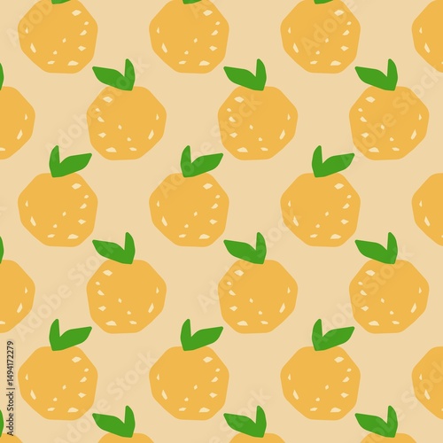 Vector seamless citrus pattern.