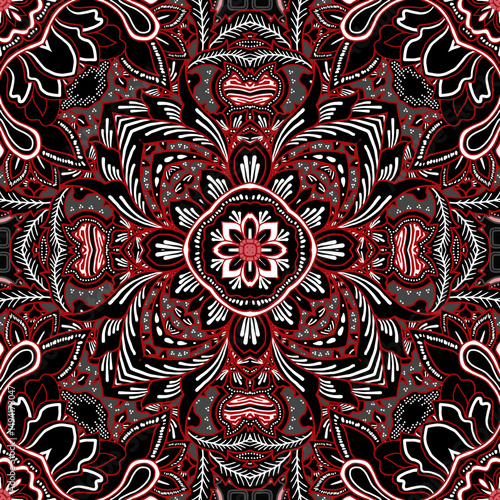 Mandala ornament with batik style motif