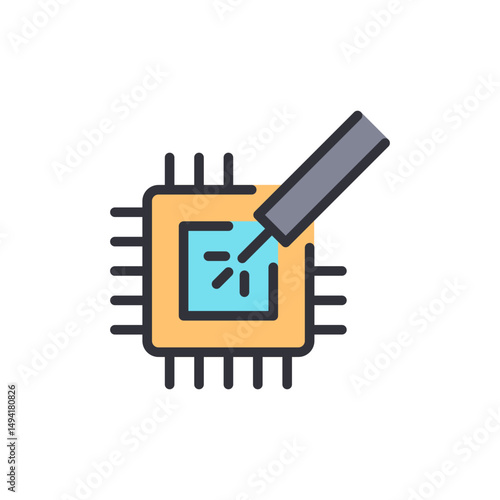 Repairing Circuit Board With A Soldering Iron On Transparent Design