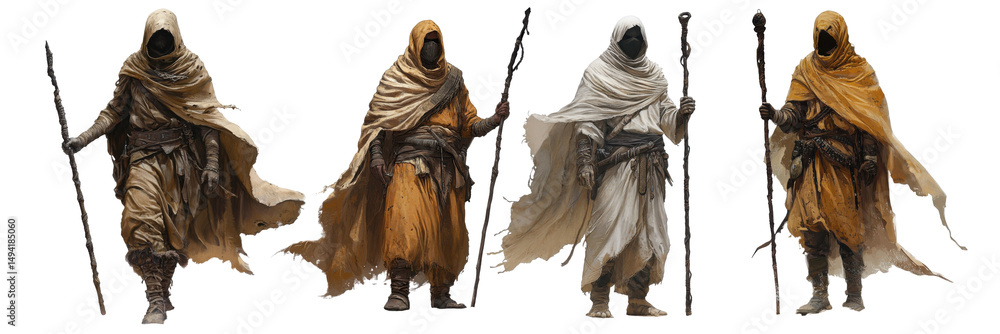 Naklejka premium Mysterious Desert Dwellers in Various Hues