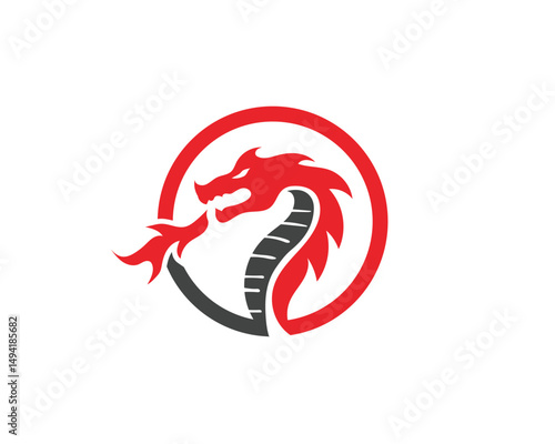 Dragon logo icon vector