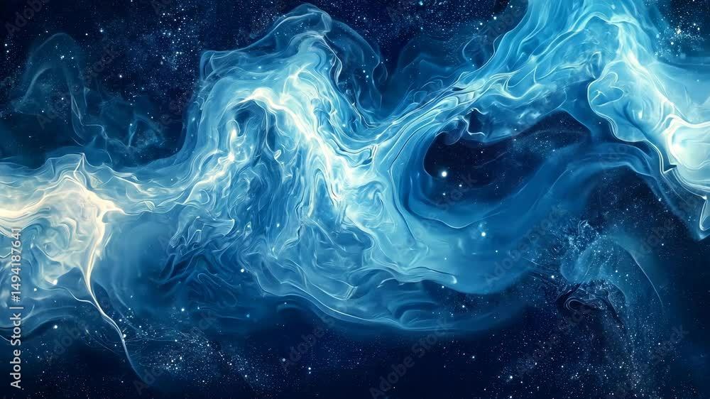 Abstract swirling nebula; blue, white, cosmic Abstract swirling nebula; blue, white, cosmic