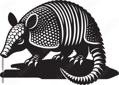 Armadillo Silhouette in Abstract Vector Style