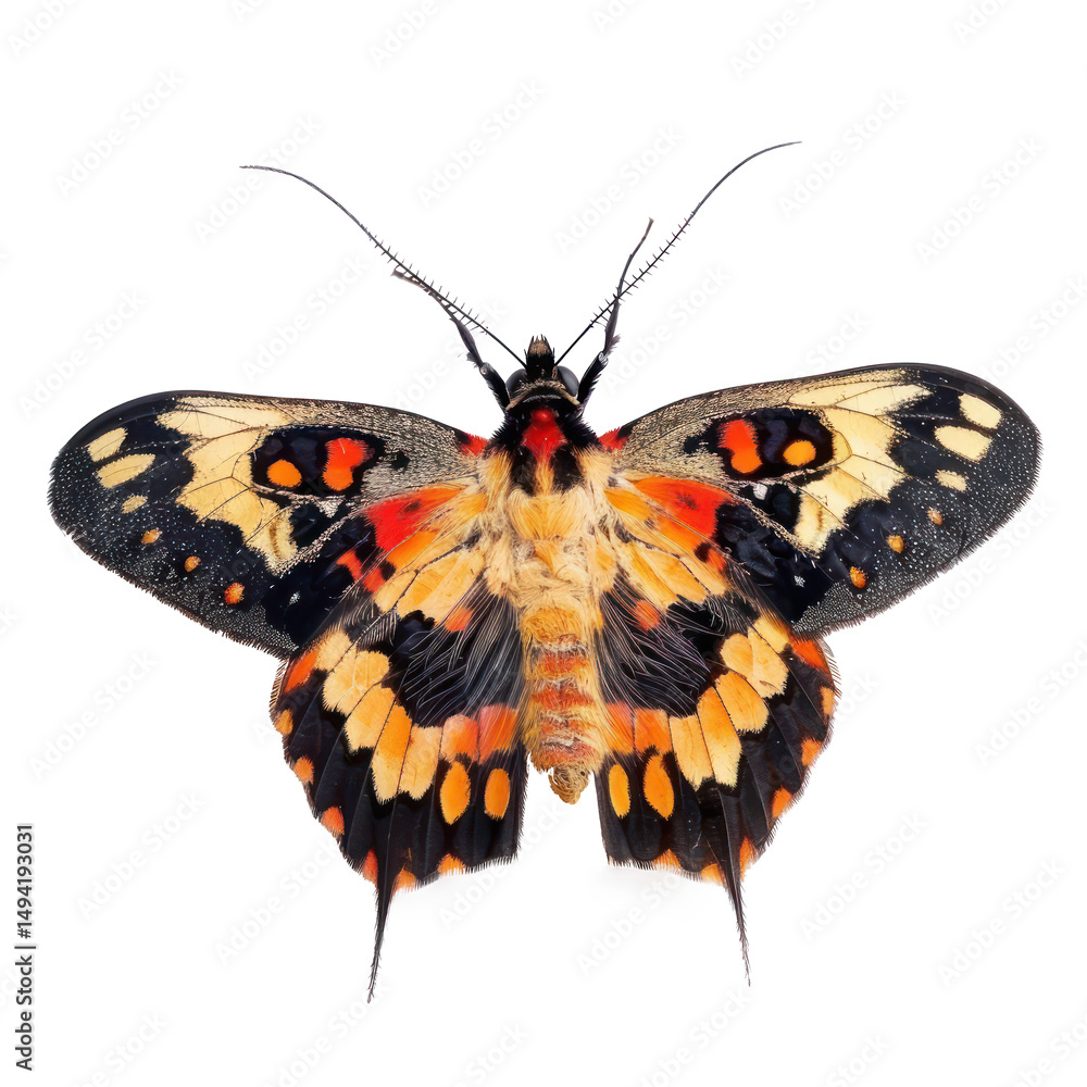 Naklejka premium Lepidoptera front view full body isolate on white background