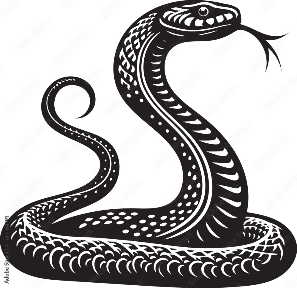 Fototapeta premium Snake Silhouette Vector Design