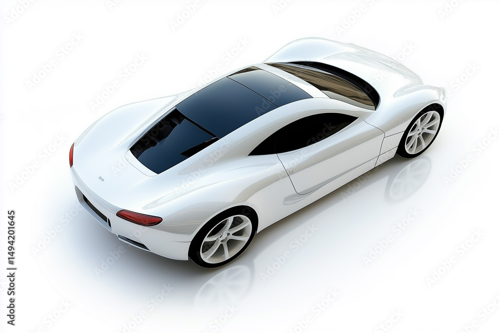 Silver sport automobile isolated on white Silver sport automobile isolated on white