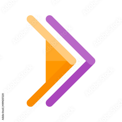 arrow double caret right next colored icon