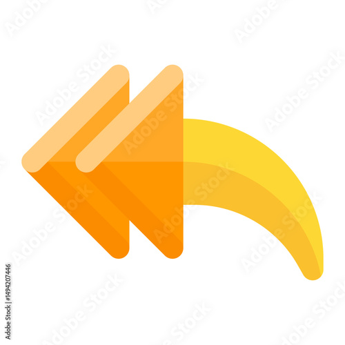 reply all arrow left email colored icon