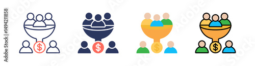 Conversion Multi Style Icon Set Vector 