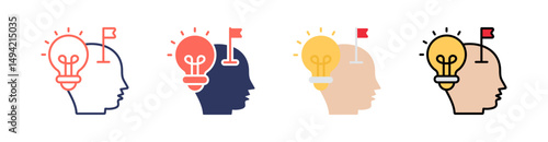 Realization Multi Style Icon Set Vector 