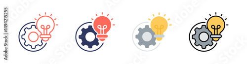 Development Multi Style Icon Set Vector 