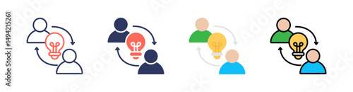 Change Multi Style Icon Set Vector 