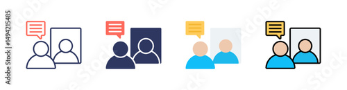 Self Reflection Multi Style Icon Set Vector 