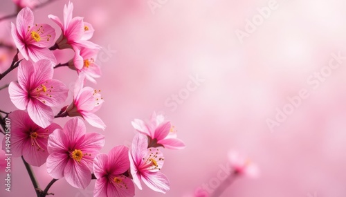 Delicate fuchsia floral pattern, small blossoms on a light background , texture, pastel