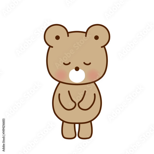 お辞儀するかわいいくまのイラスト