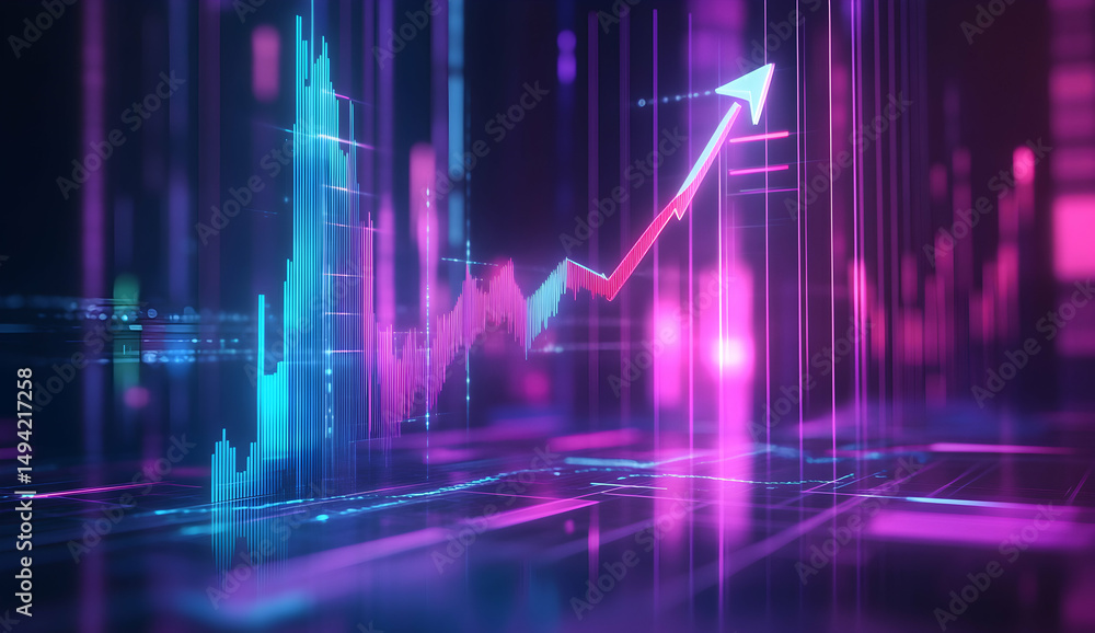 Fototapeta premium Financial Growth Chart Data Visualization