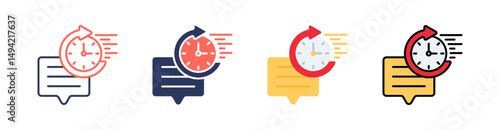Response Multi Style Icon Set Vector 
