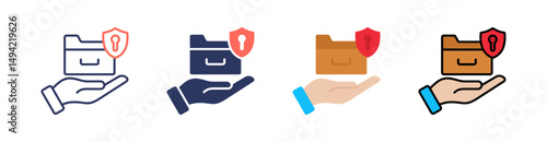 Data Multi Style Icon Set Vector 