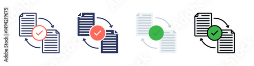Data Sharing Multi Style Icon Set Vector 