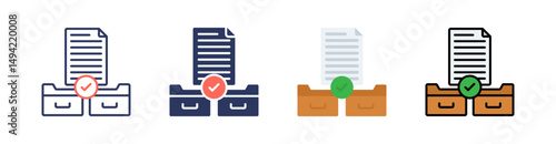 Data Validation Multi Style Icon Set Vector 