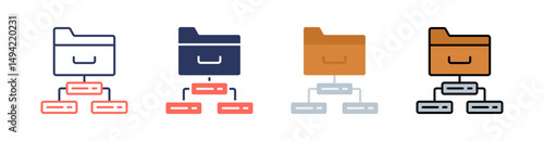 Data Classification Multi Style Icon Set Vector 