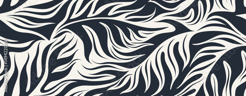 palm leaves seamless pattern.	