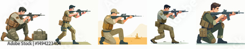 soldier character vector shooting practice