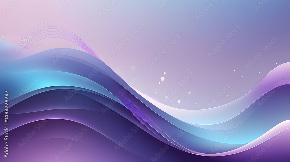 Fototapeta premium Abstract background dreamy flowing wave shapes in soft purple tones and digital light sparkles
