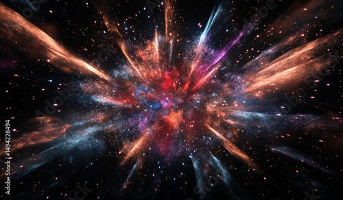 Cosmic Explosion of Vibrant Colors and Sparkling Lights