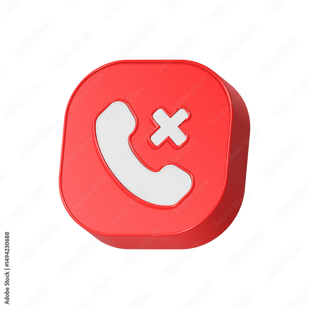 Obraz premium denied cancel call phone button 3d rendering
