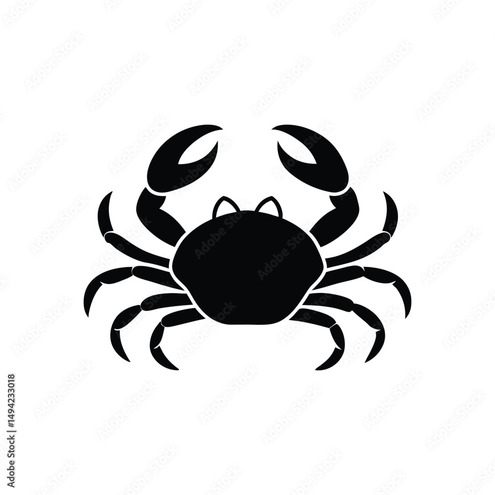 black silhouette vector illustration of a crab isolated on white background black silhouette vector illustration of a crab isolated on white background