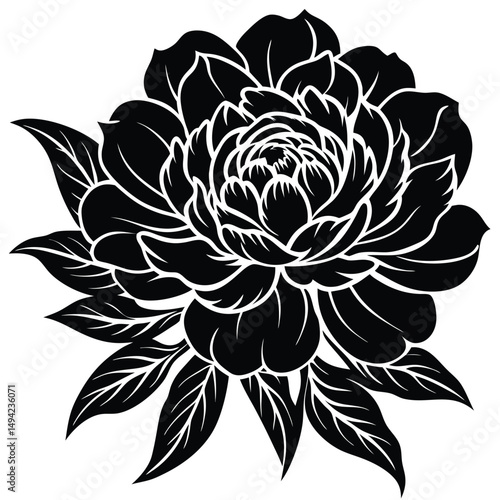 Adobe Illustrator AFloral peony corner accent graphic design file for stylish decorations and artworrtwork