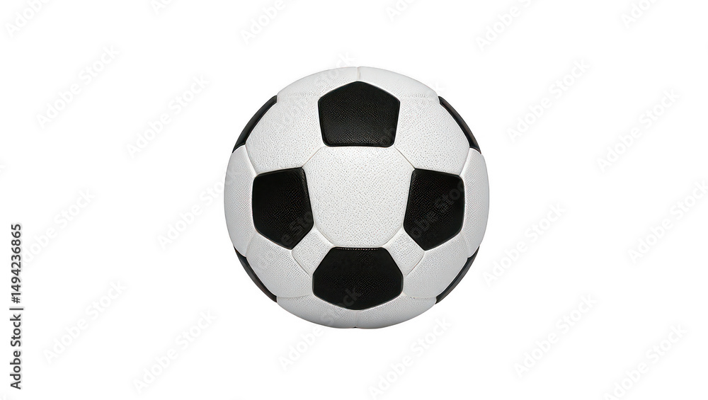 Naklejka premium Classic Black and White Soccer Ball on Transparent Background