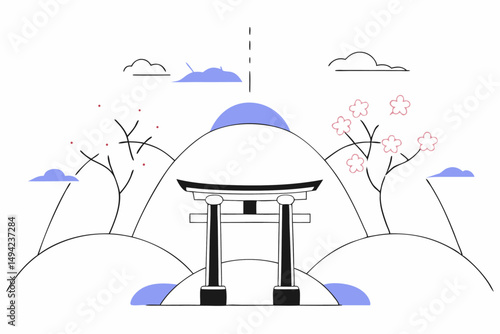 Danger Shark Tropical Island Palm Trees Cartoon Artwork