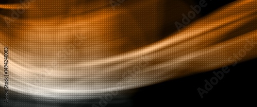 abstract orange and grey wave with motion blur and halftone texture