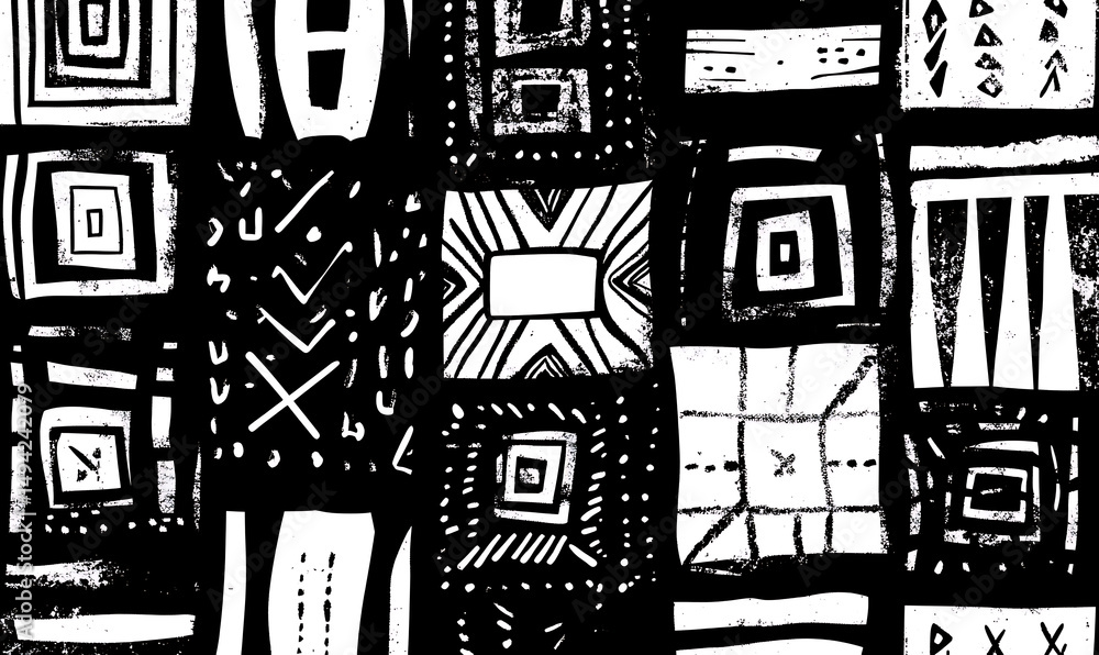 Seamless floral tile patterns combining cultural, modern