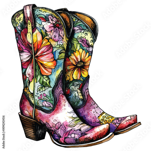 cowgirl boots clip art