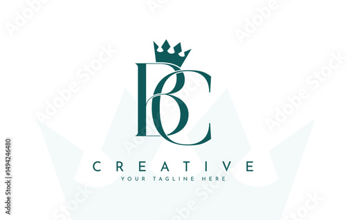 BC initials logo with crown Creative brand identity