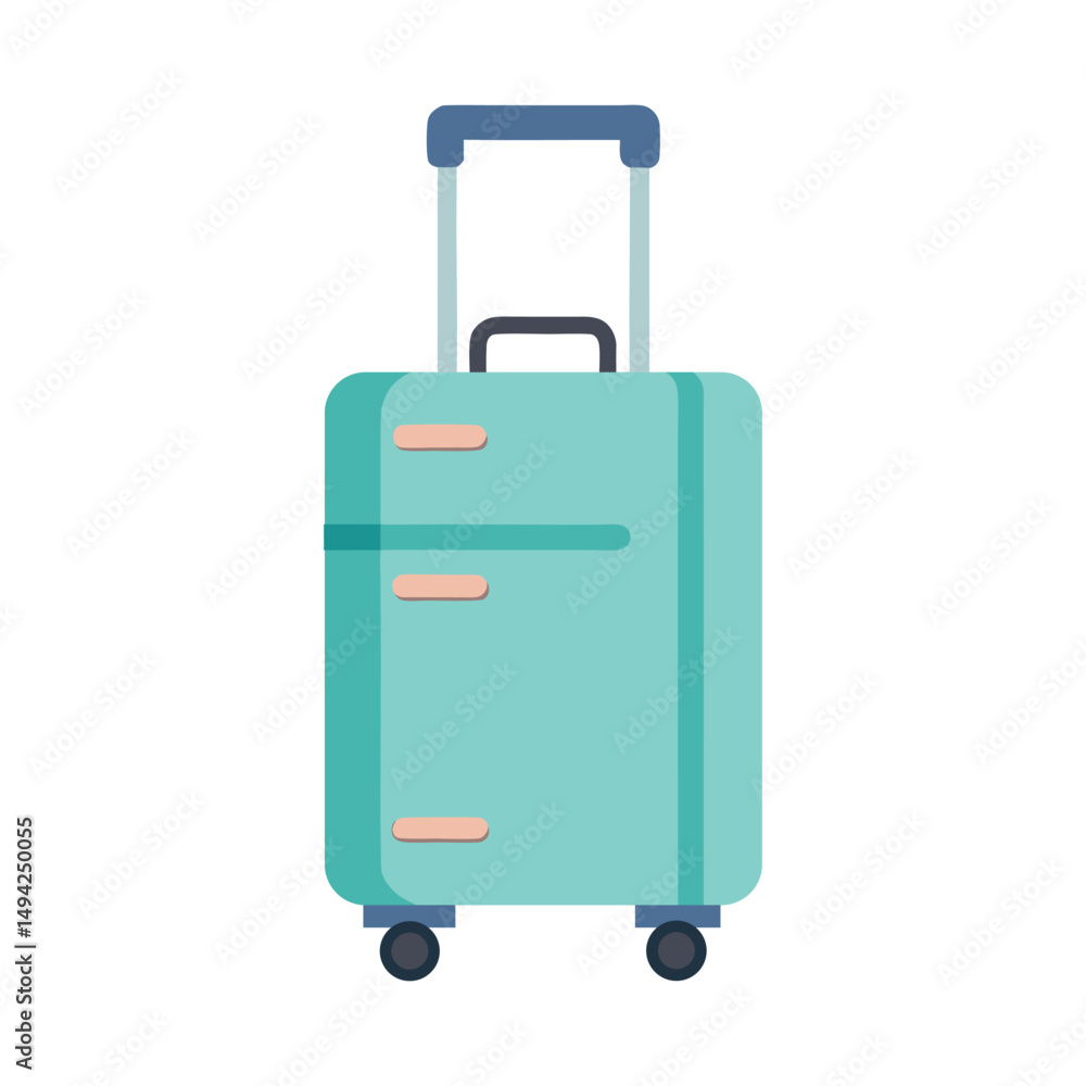 doodle cartoon vector illustration of a stylish wheeled suitcase doodle cartoon vector illustration of a stylish wheeled suitcase