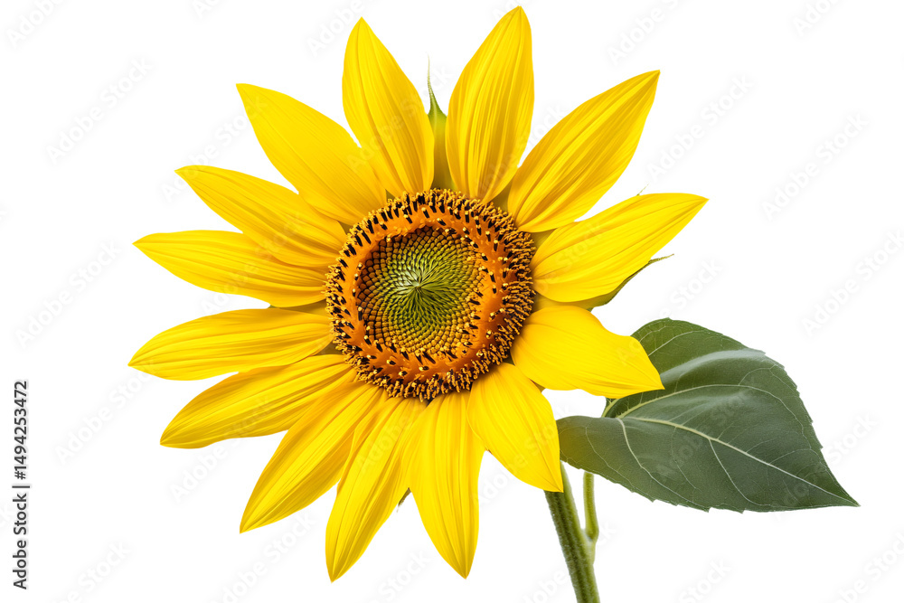 Naklejka premium a sunflower with a green stem and a yellow center