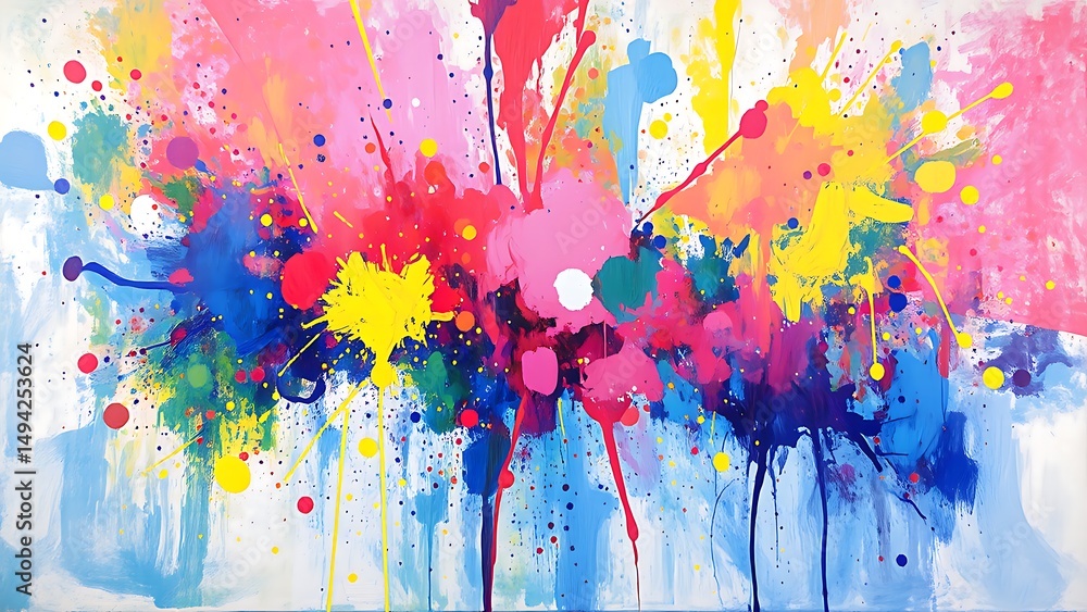 Fototapeta premium Vibrant Explosion of Colorful Paint Splatters 71