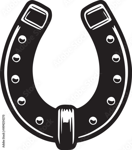 Black and white horseshoe good luck charm