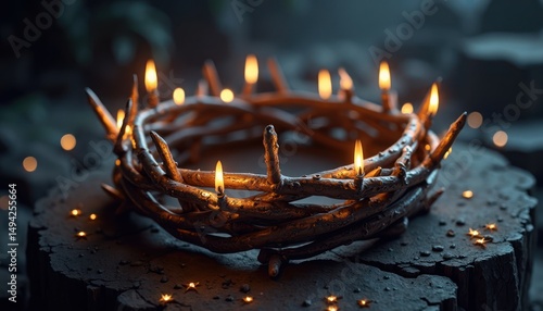 burning candles in the church